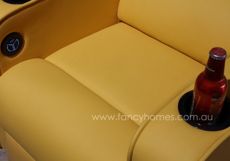 Fancy Homes Customisable Logan Home Theatre Recliner Leather Sofa High Density Foam Seating