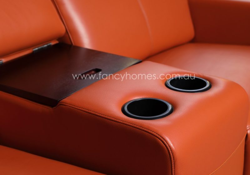 Fancy Homes Valentina Home Theatre Recliner Leather Sofa Console Table with Storage Space and Cupholders
