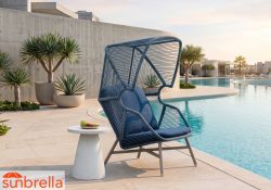 Altis Outdoor Lounge Chair blue sunbrella fabric