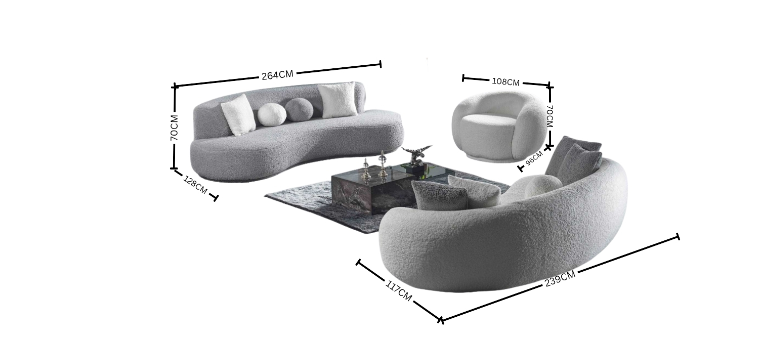 CloudNest Sofa Dimensions Guide