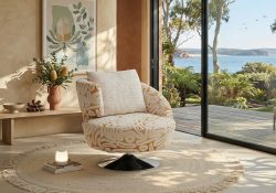 Nova Swivel Accent Chair white gold