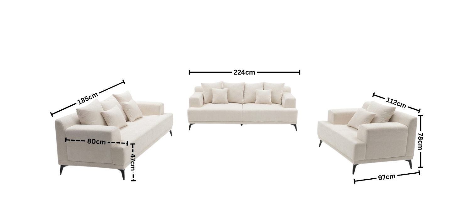 RENOVA FABRIC SOFA DIMENSION