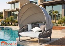 bayside sunbed with sunbrella fabric