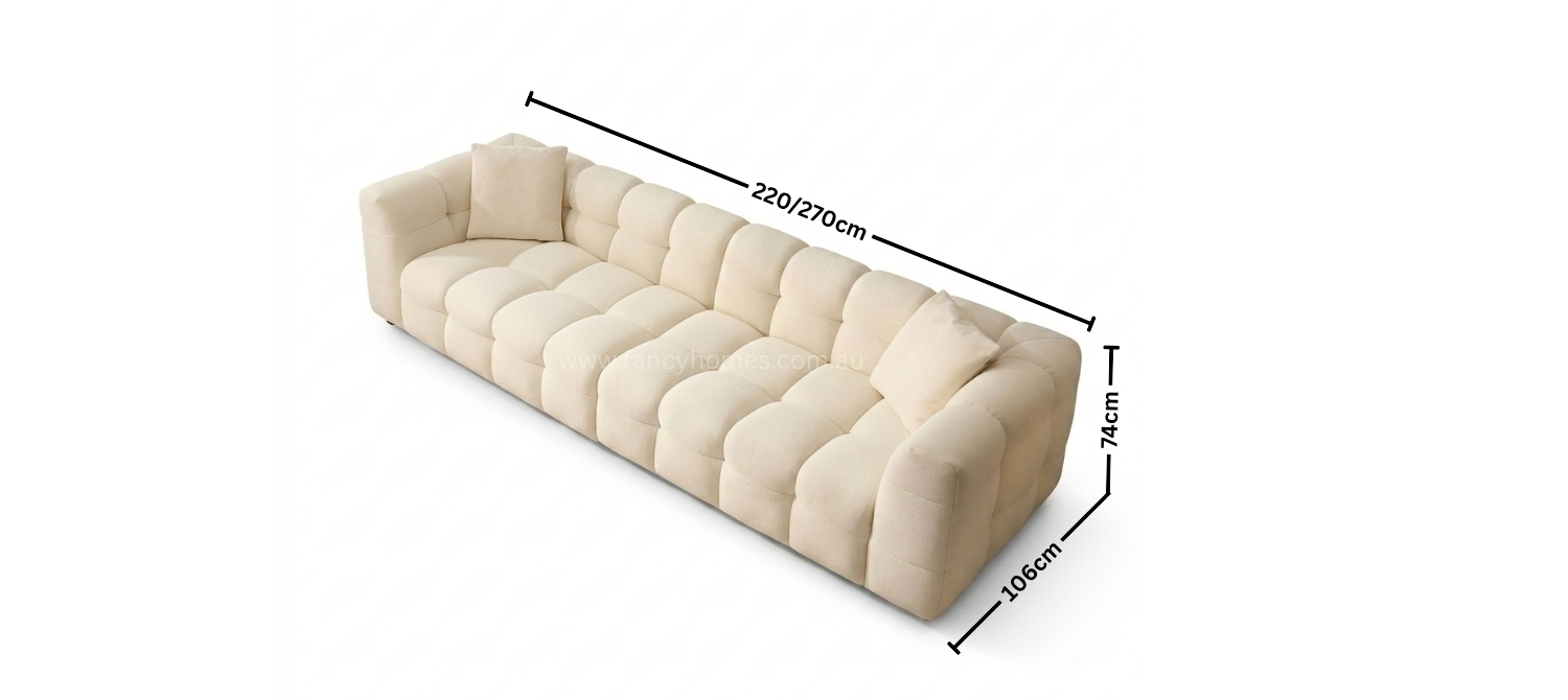 lumena fabric sofa dimension