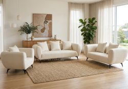 Elara modern curved fabric lounge