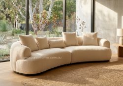 Veloura modern sculptural curved fabric sofa